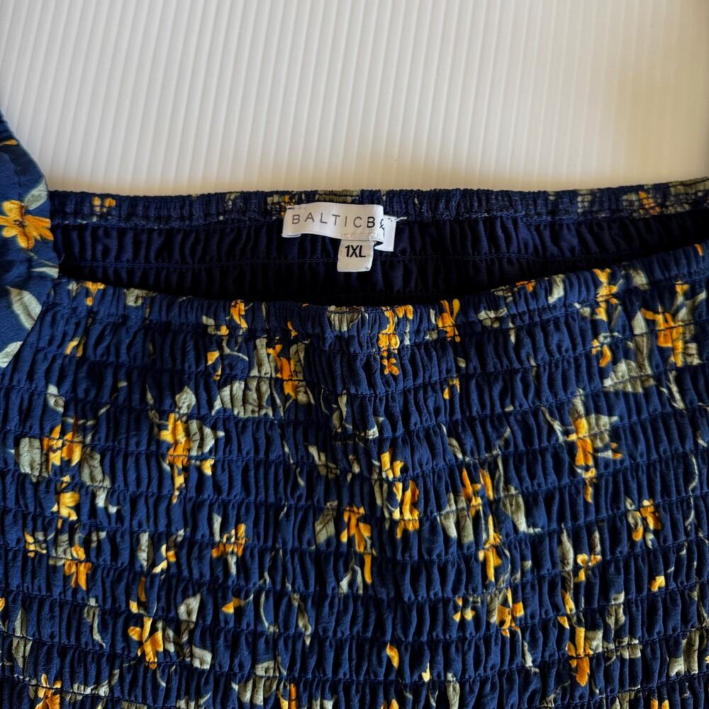 Baltic Born Marta Dress Bohemian Romance Wuthering Heights Floral Midi 1XL Navy - Picture 5 of 16